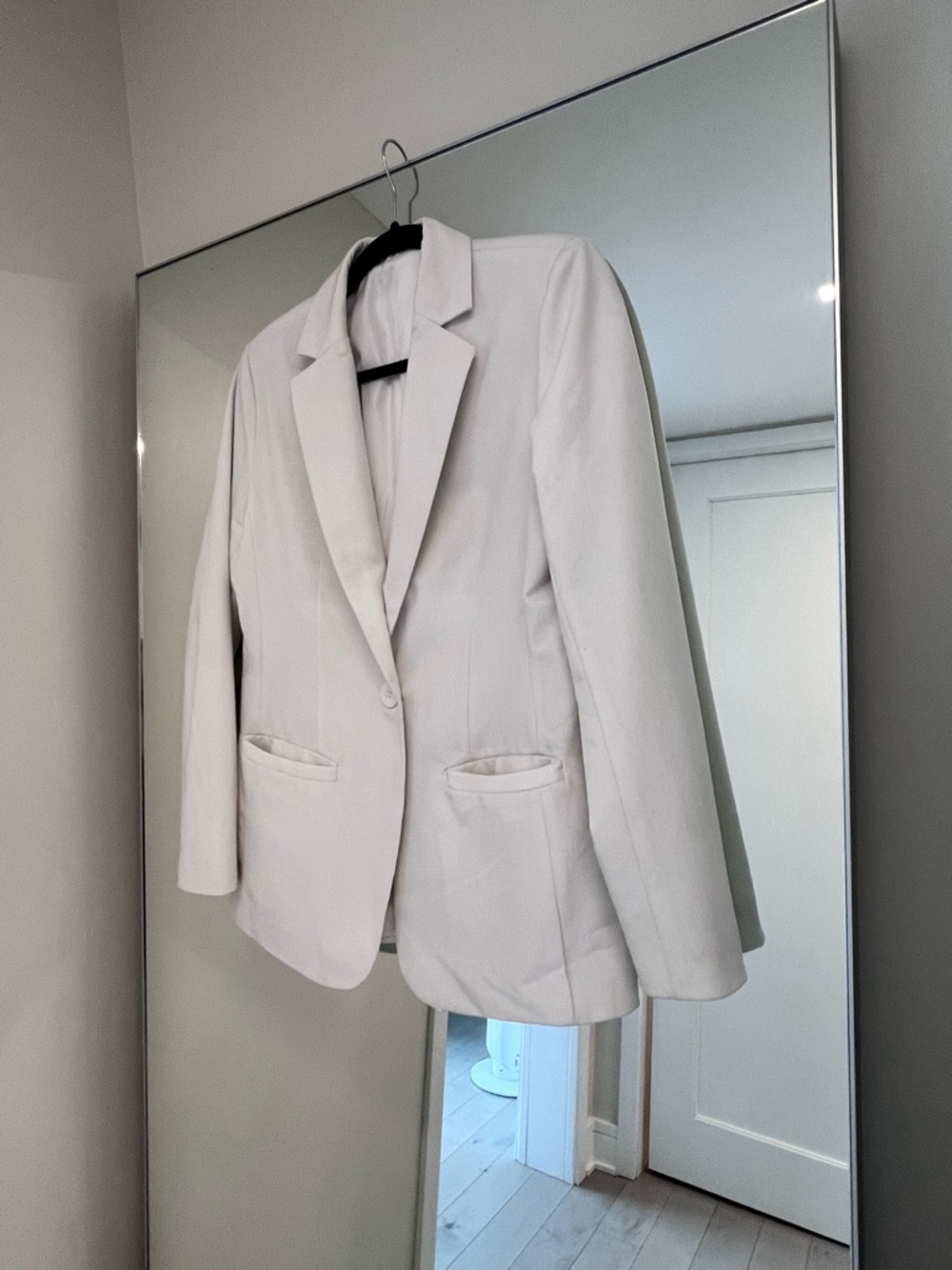 White Single-Button Blazer